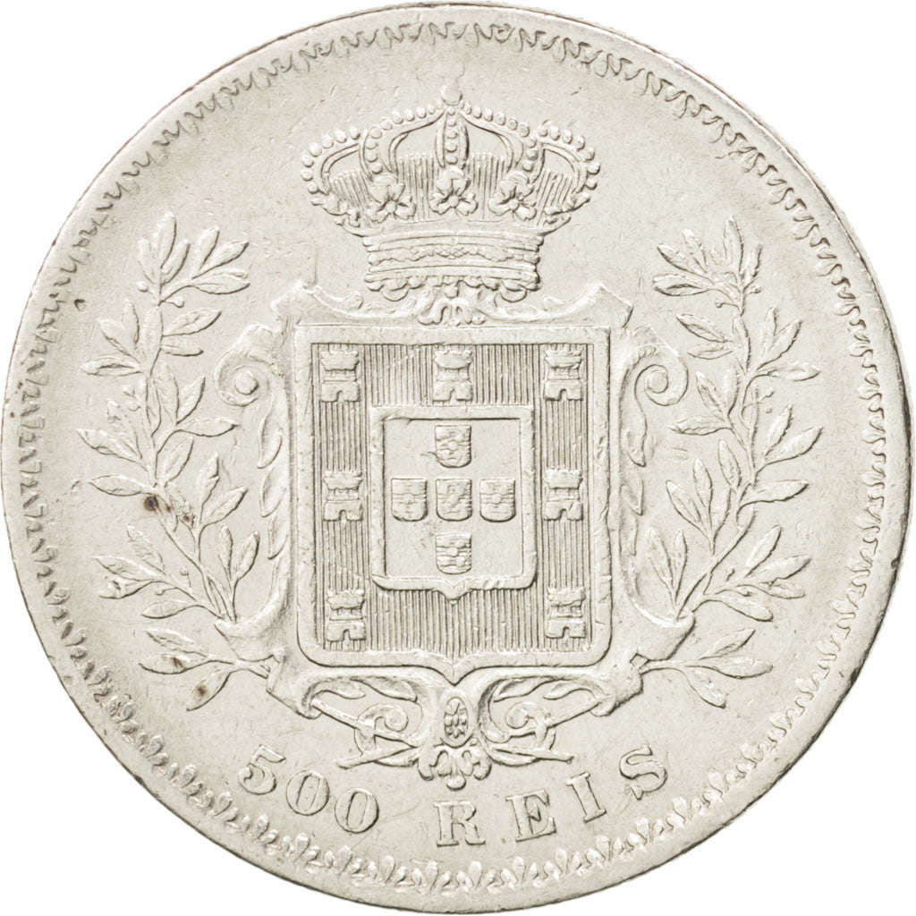 Portugal, Carlos I, 500 Reis, 1891, VF(30-35), Silver, KM:535