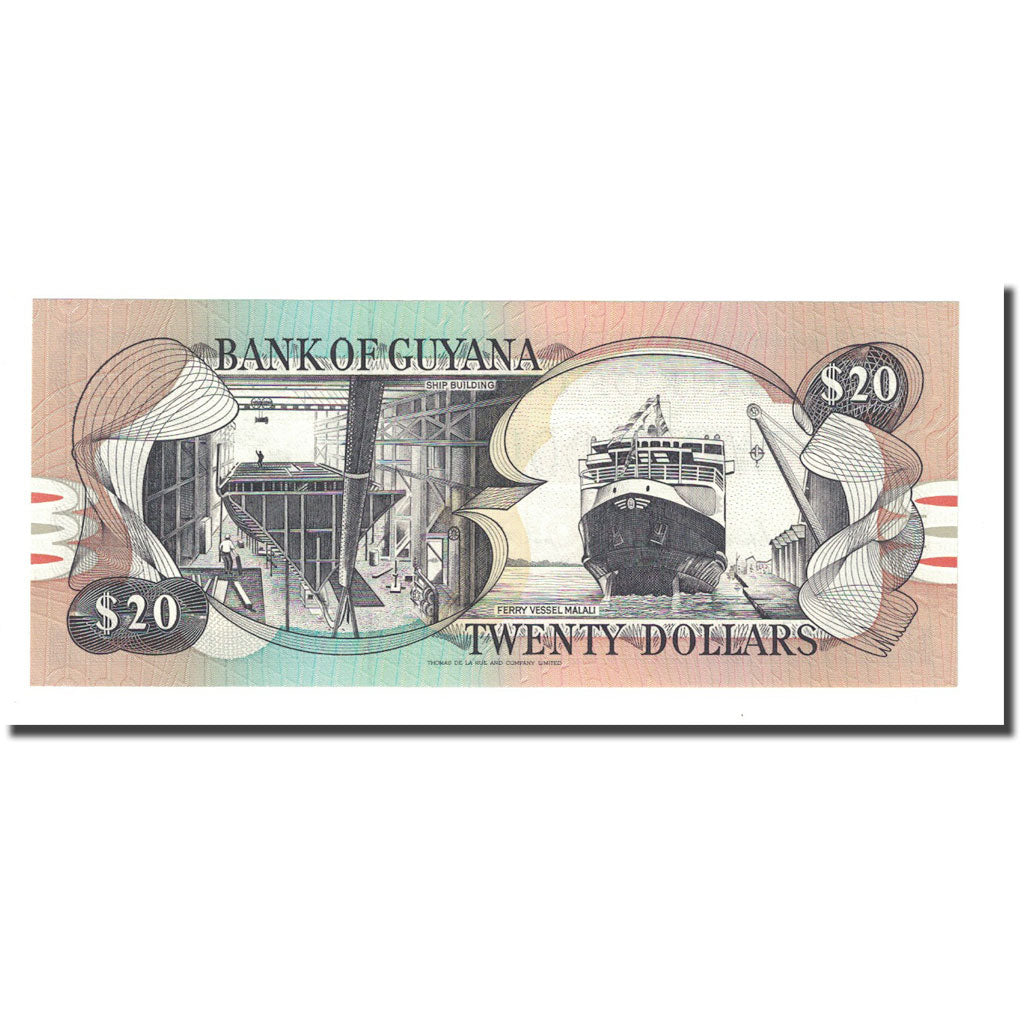 Banknot, Gujana, 20 Dollars, Undated (1989), KM:24d, UNC(65-70)