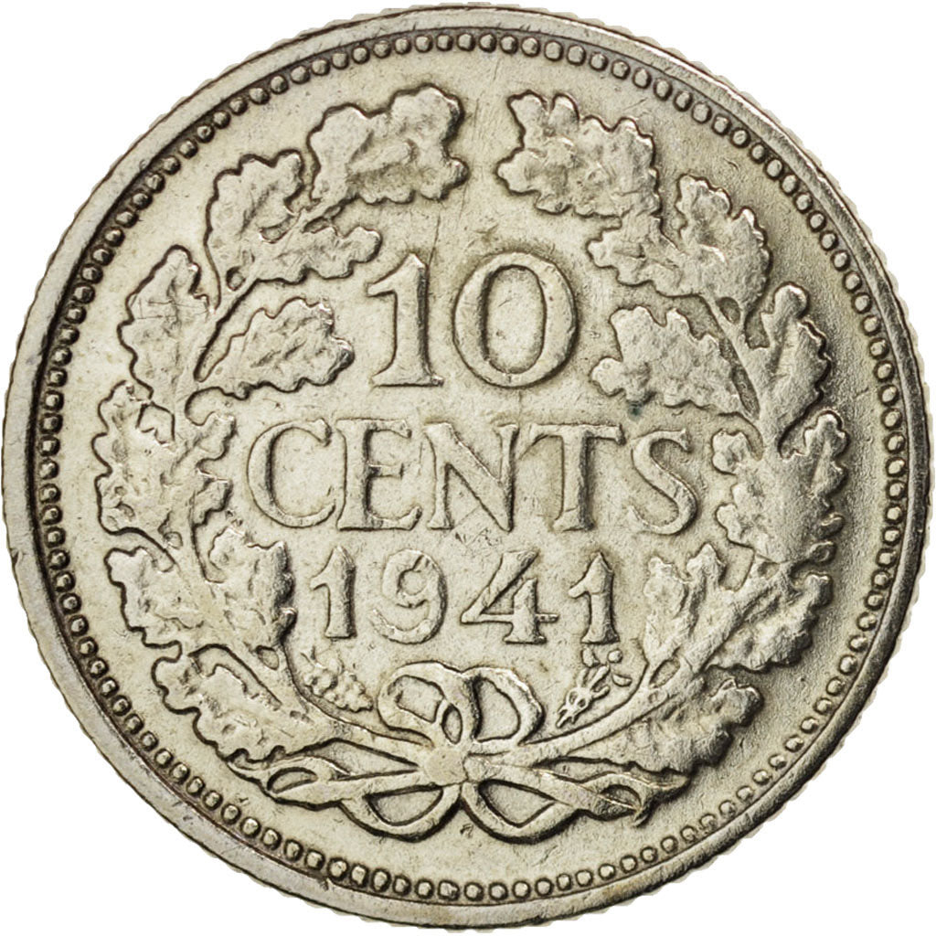 Coin, Netherlands, Wilhelmina I, 10 Cents, 1941, EF(40-45), Silver, KM:163