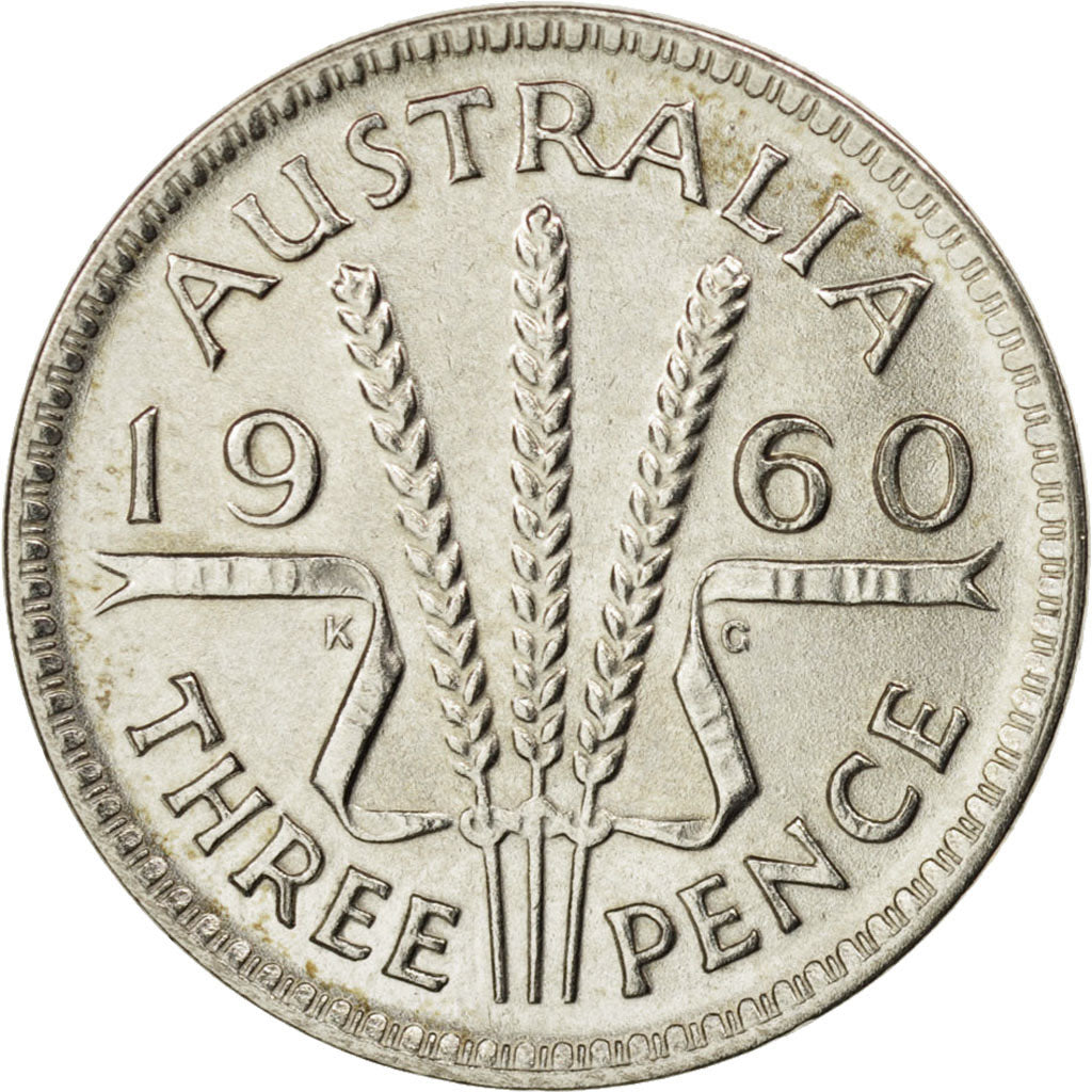 Australia, Elizabeth II, Threepence, 1960, Melbourne, AU(55-58), Silver, KM:57