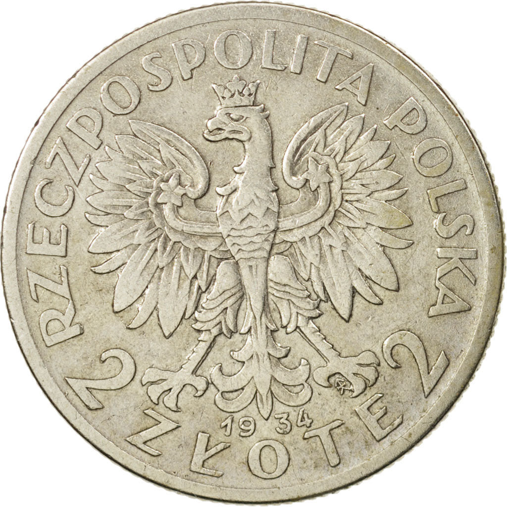 Poland, 2 Zlote, 1934, Warsaw, EF(40-45), Silver, KM:20
