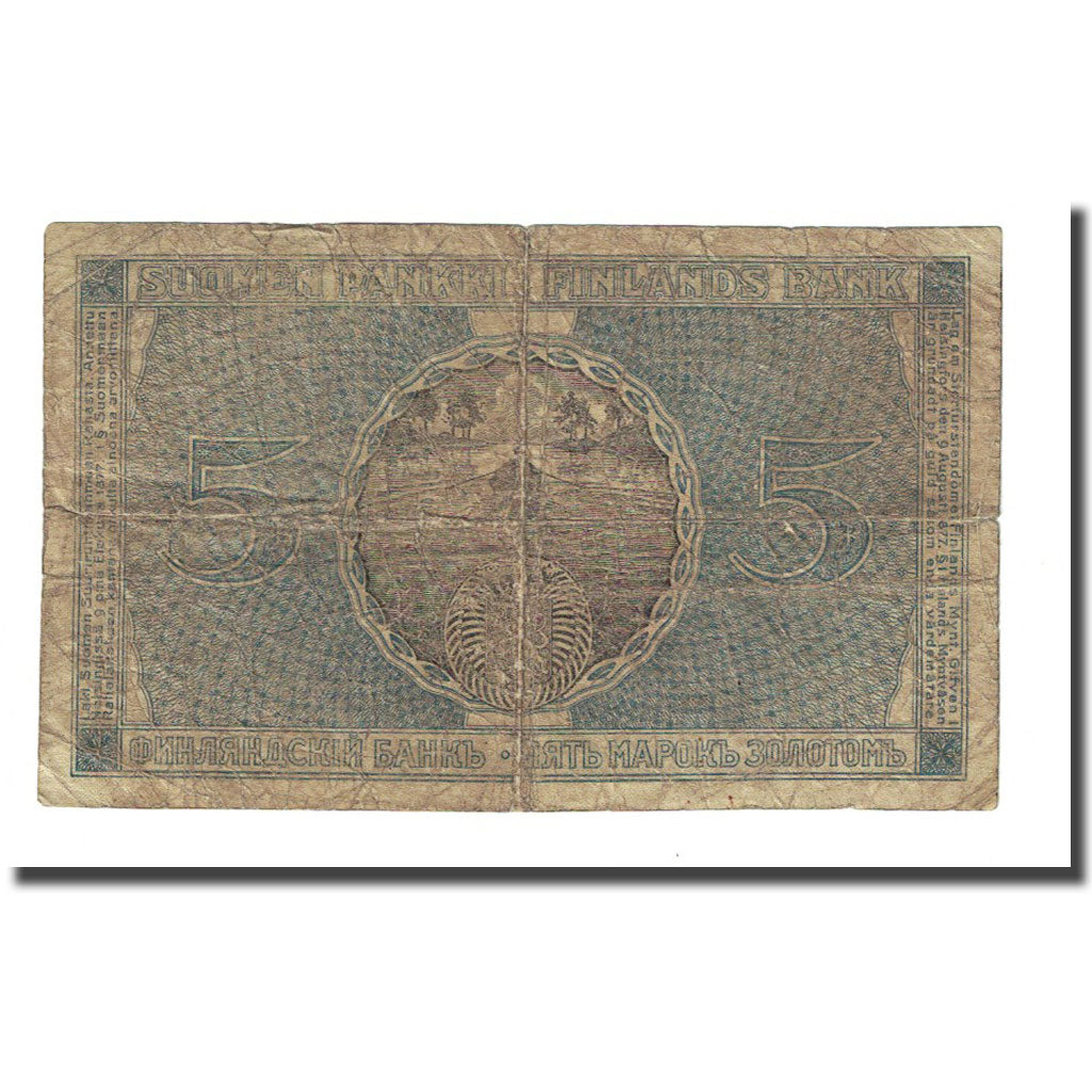 Banknote, Finland, 5 Markkaa, 1909, KM:20, VG(8-10)