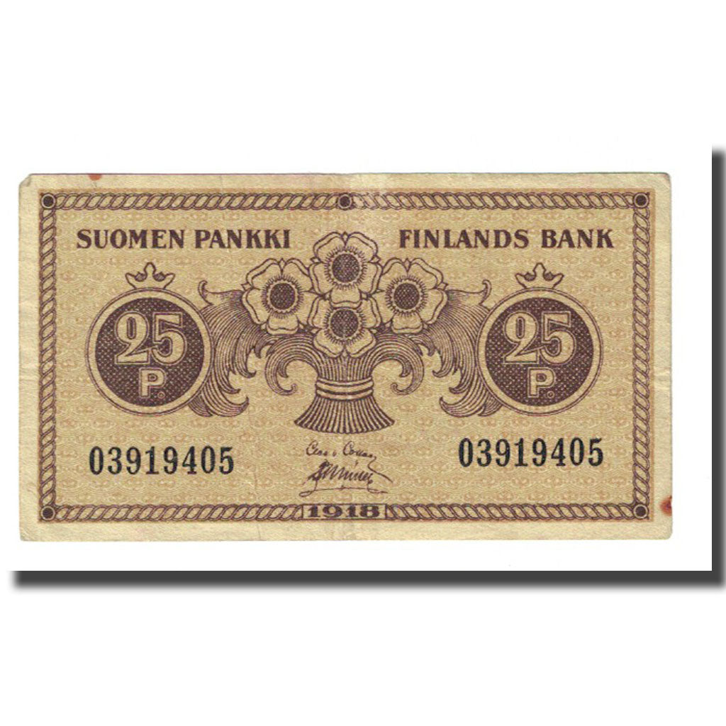 Banknote, Finland, 25 Penniä, 1918, KM:33, EF(40-45)
