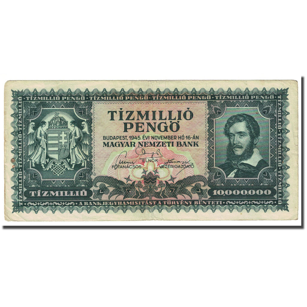 Banknote, Hungary, 10,000,000 Pengö, 1945-11-16, KM:123, VF(20-25)