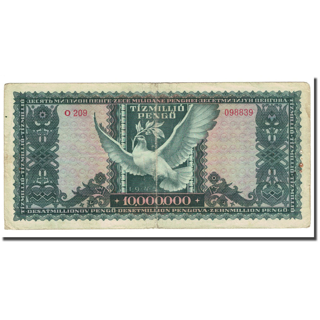 Banknote, Hungary, 10,000,000 Pengö, 1945-11-16, KM:123, VF(20-25)