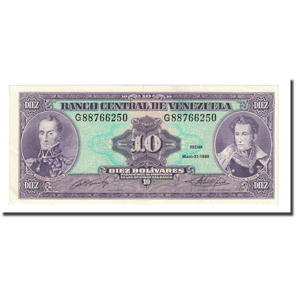 Banknote, Venezuela, 10 Bolívares, 1990-05-31, KM:61b, UNC(65-70)