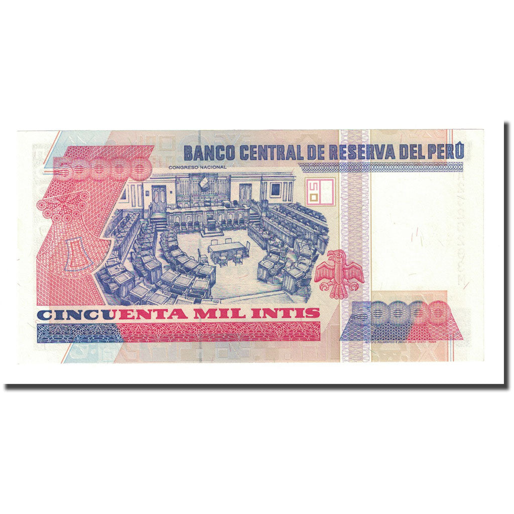 Banknote, Peru, 50,000 Intis, 1988-06-28, KM:142, UNC(65-70)