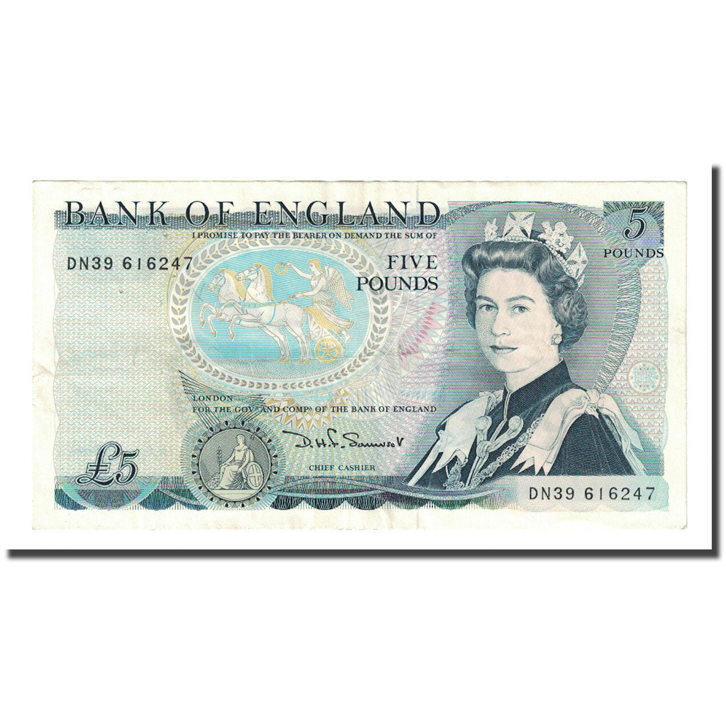 Banknote, Great Britain, 5 Pounds, Undated (1971-91), KM:378b, EF(40-45)
