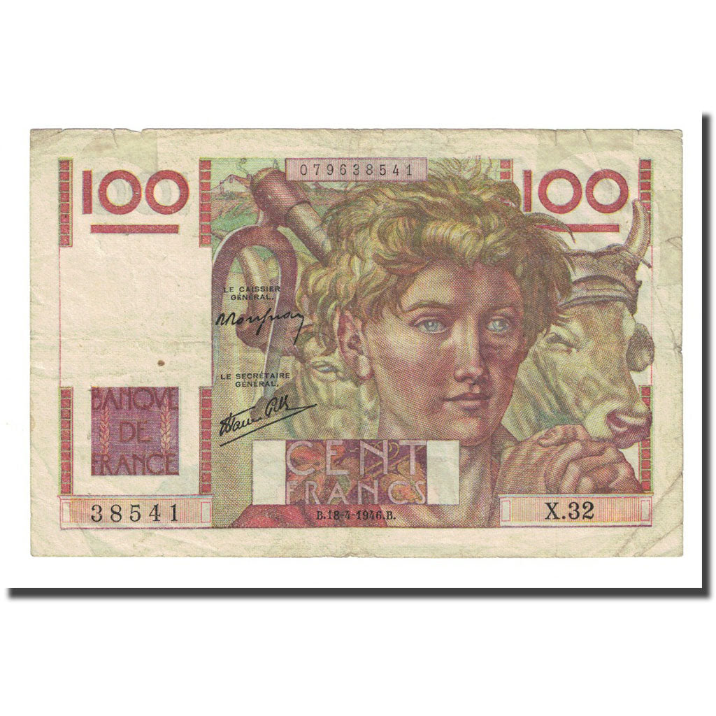 Frankreich, 100 Francs, 1946-04-18, S, Fayette:28.03, KM:128a