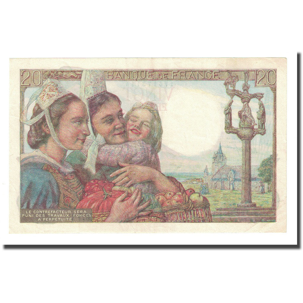Frankreich, 20 Francs, Pêcheur, 1943-01-28, VZ, Fayette:13.5, KM:100a