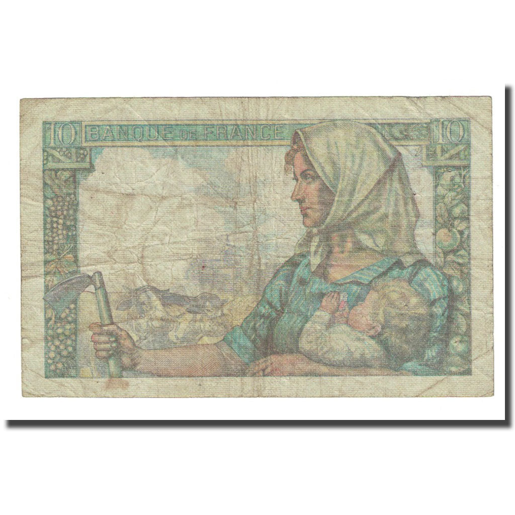Francia, 10 Francs, Mineur, 1943-01-14, BC, Fayette:8.7, KM:99b