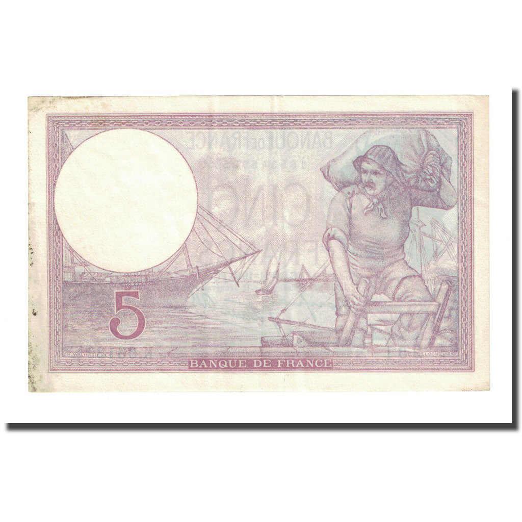 Francja, 5 Francs, Violet, 1940-11-28, EF(40-45), Fayette:4.15, KM:83