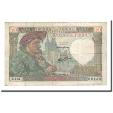 França, 50 Francs, Jacques Coeur, 1942-05-15, EF(40-45), Fayette:19.20, KM:93