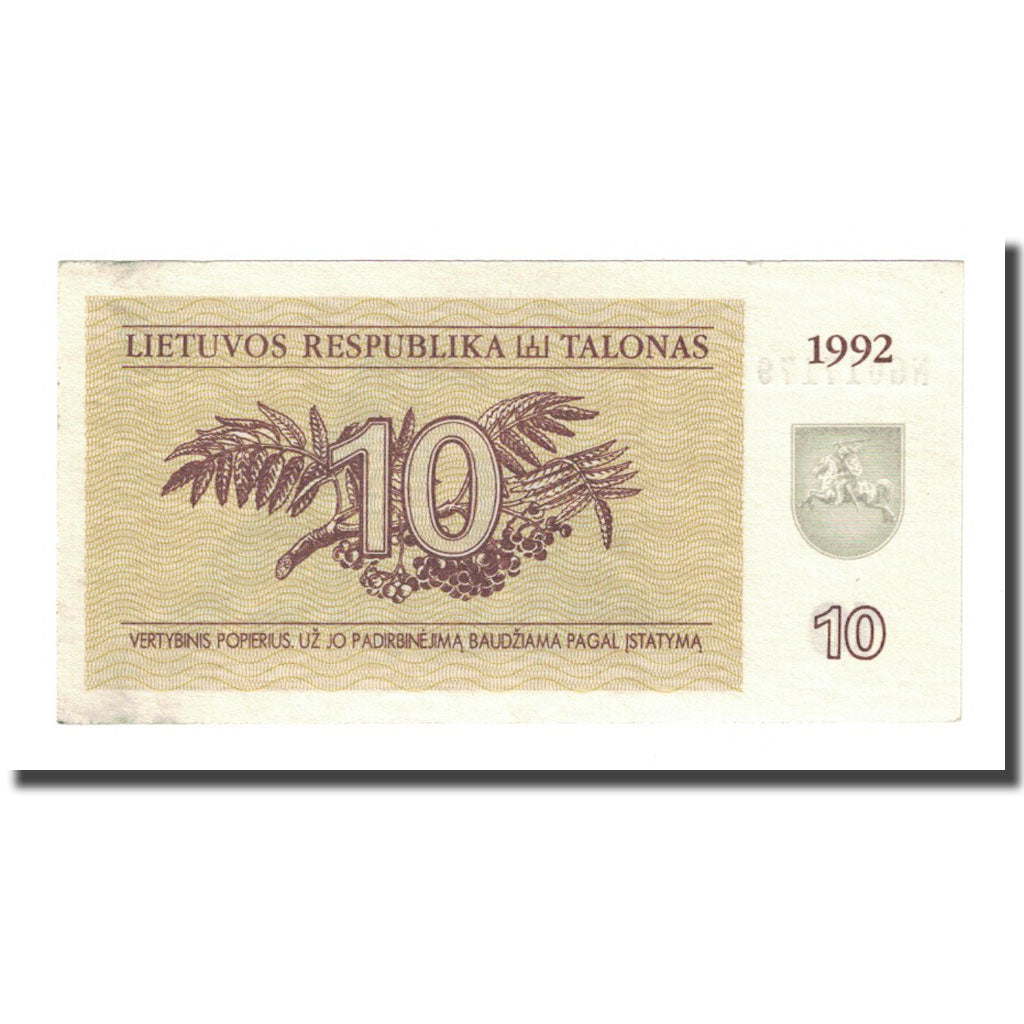 Banconote, Lituania, 10 (Talonas), 1992, KM:40, SPL-