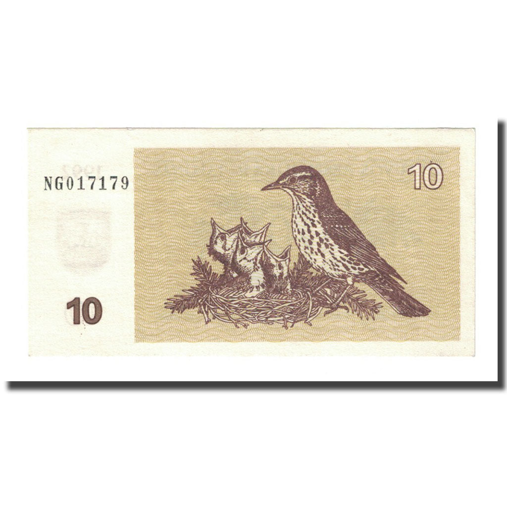 Banconote, Lituania, 10 (Talonas), 1992, KM:40, SPL-