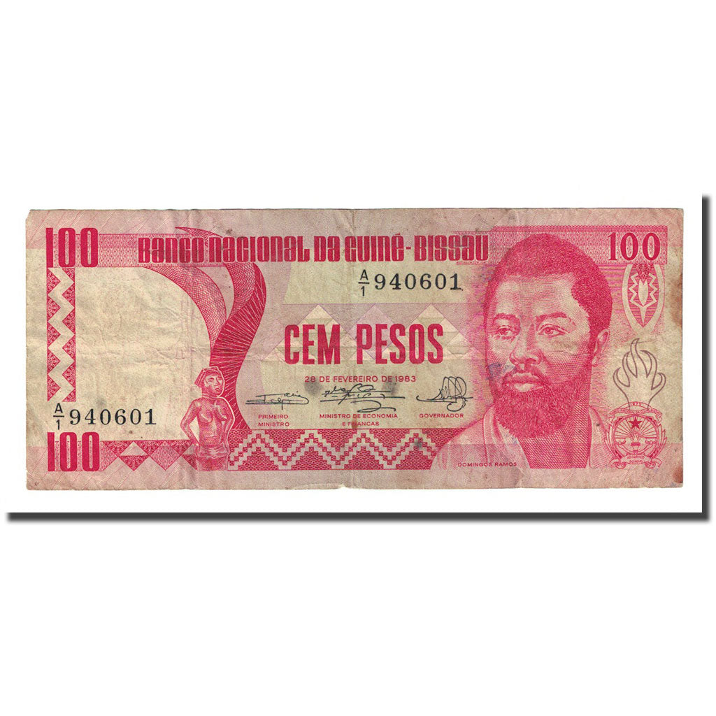 Banknote, Guinea-Bissau, 100 Pesos, 1983-02-28, KM:6, VF(20-25)
