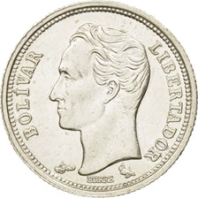 Venezuela, 25 Centimos, 1960, AU(55-58), Silver, KM:35a