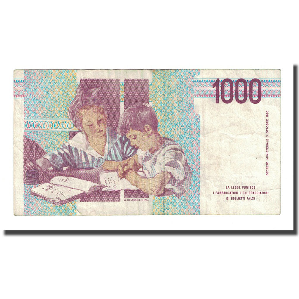 Banknote, Italy, 1000 Lire, D.1990, KM:114c, EF(40-45)