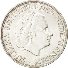 Netherlands, Juliana, 2-1/2 Gulden, 1966, AU(55-58), Silver, KM:185
