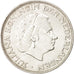 Netherlands, Juliana, 2-1/2 Gulden, 1966, AU(55-58), Silver, KM:185