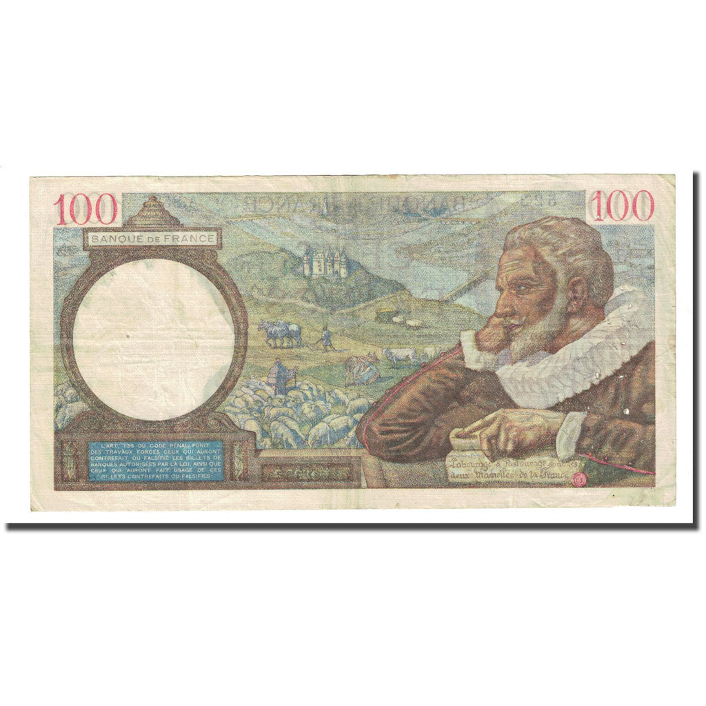 France, 100 Francs, Sully, 1940-03-14, VF(20-25), Fayette:26.25, KM:94