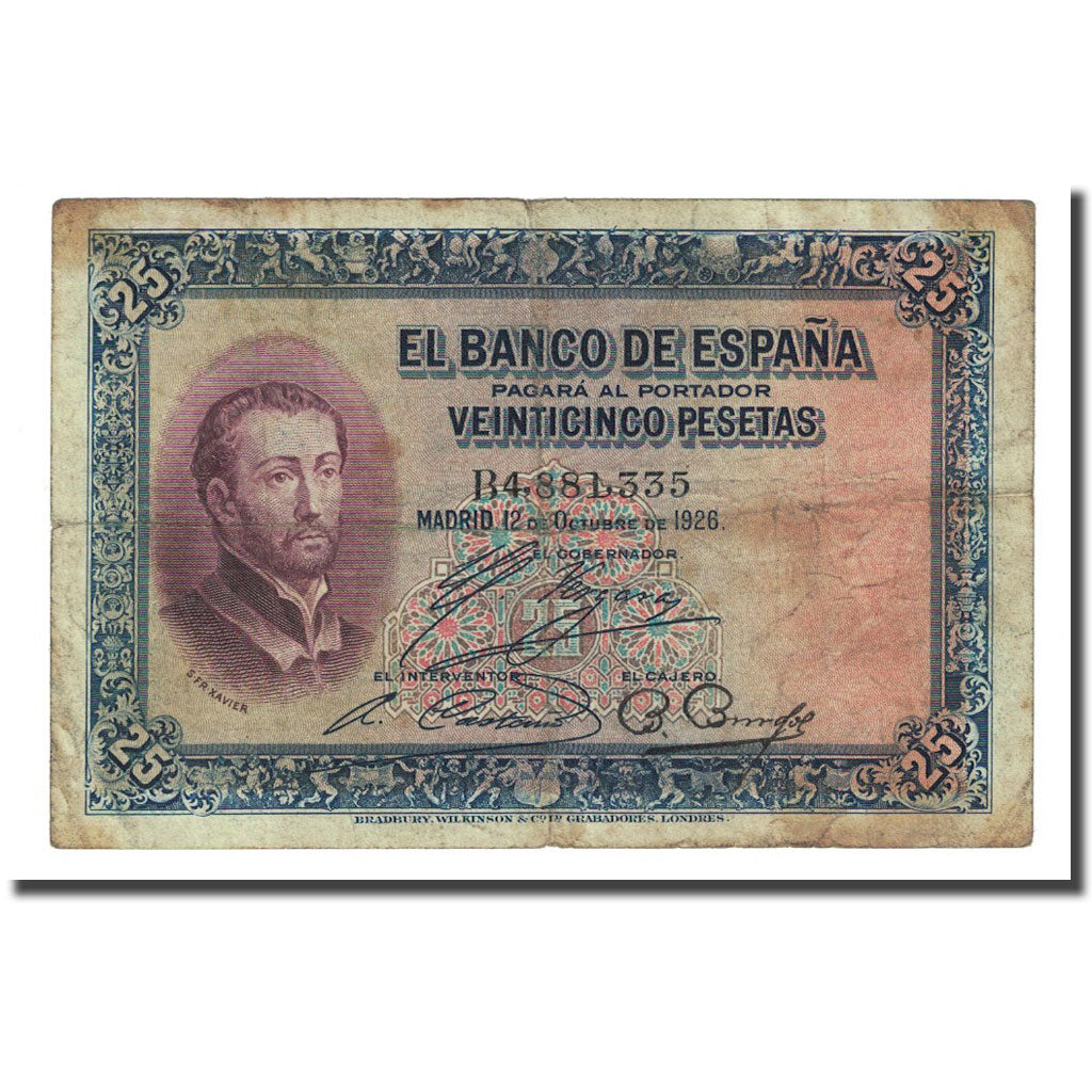 Banknote, Spain, 25 Pesetas, 1926-10-12, KM:71a, F(12-15)