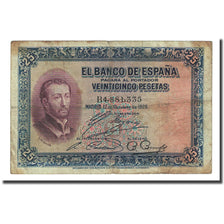 Banknote, Spain, 25 Pesetas, 1926-10-12, KM:71a, F(12-15)