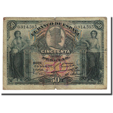 Banknote, Spain, 50 Pesetas, 1907-07-15, KM:63a, F(12-15)