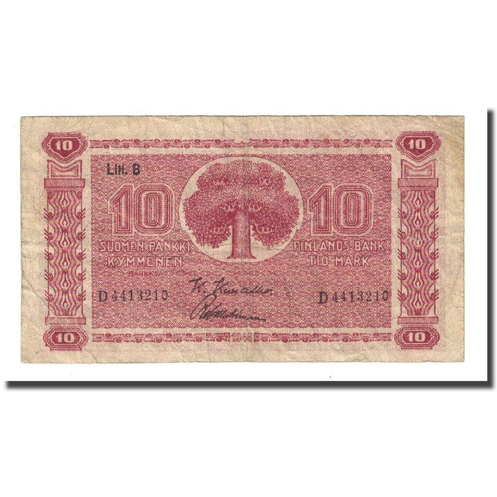 Banknote, Finland, 10 Markkaa, 1945 (1948), KM:85, VF(20-25)
