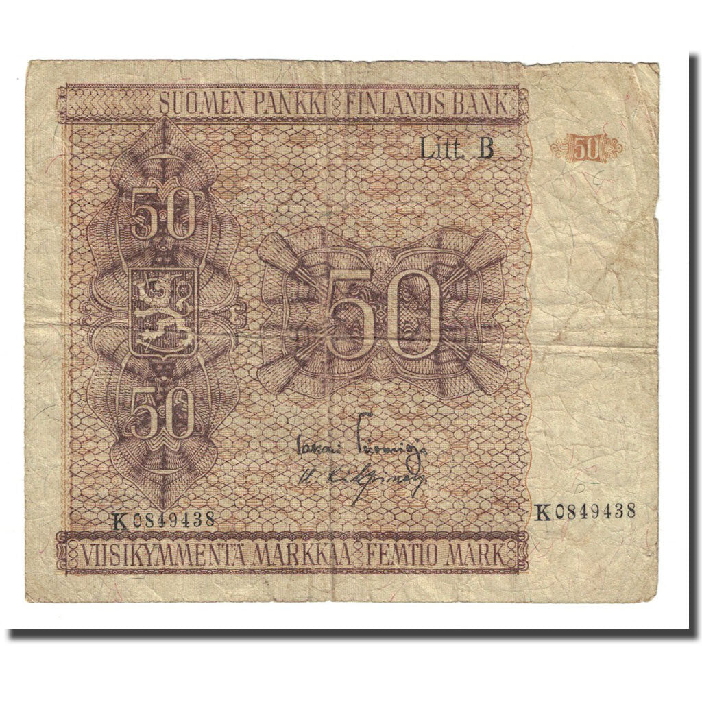 Banknote, Finland, 50 Markkaa, 1945 (1948), KM:87, VF(20-25)