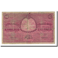 Banknote, Finland, 10 Markkaa, 1918, KM:37, VF(20-25)