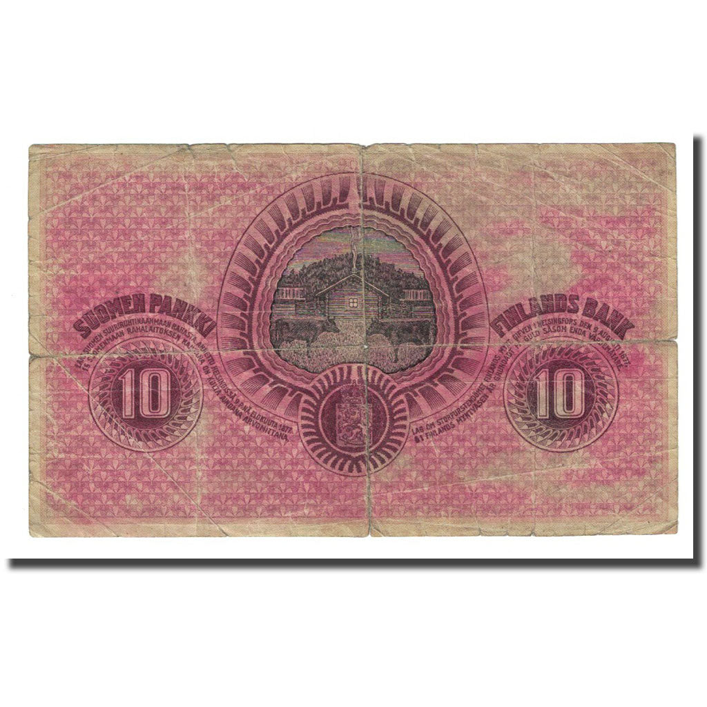 Banknote, Finland, 10 Markkaa, 1918, KM:37, VF(20-25)