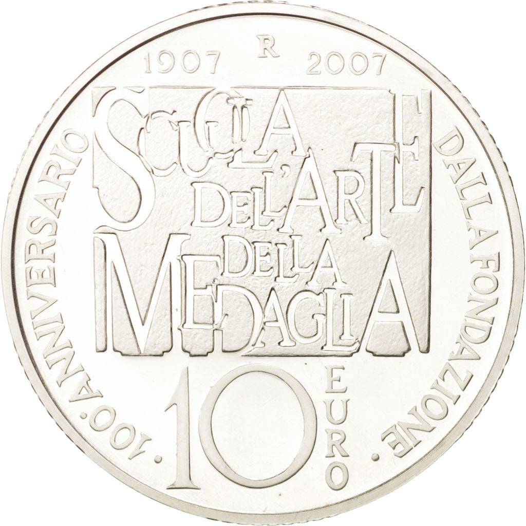 Italy, 10 Euro, 2007, MS(65-70), Silver, KM:297