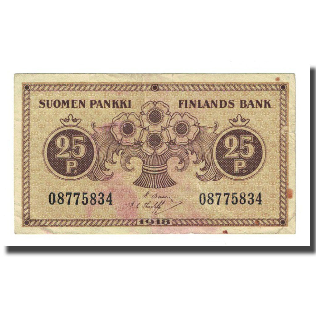 Banknote, Finland, 25 Penniä, 1918, KM:33, EF(40-45)
