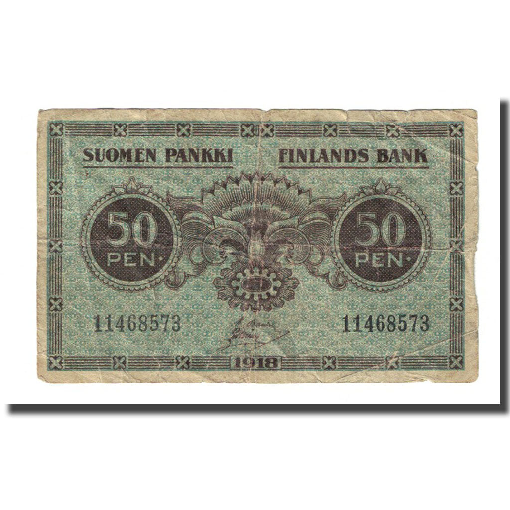 Banknote, Finland, 50 Penniä, 1918, KM:34, VF(20-25)