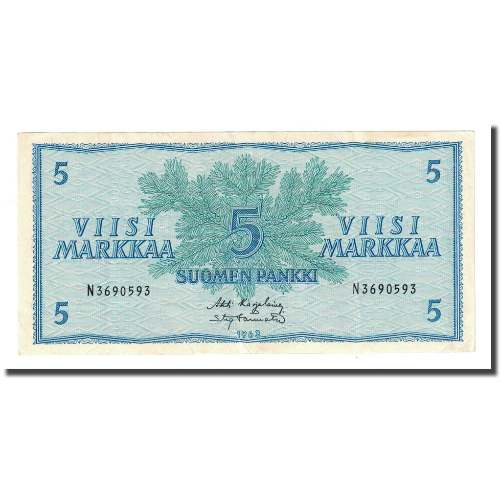 Banconote, Finlandia, 5 Markkaa, 1963, KM:99a, BB