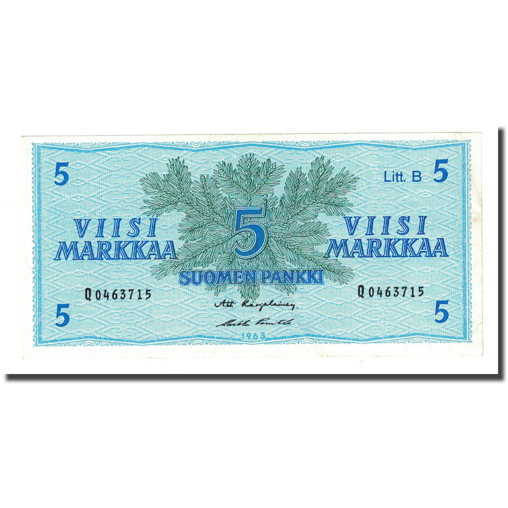 Banknote, Finland, 5 Markkaa, 1963, KM:106Aa, AU(55-58)