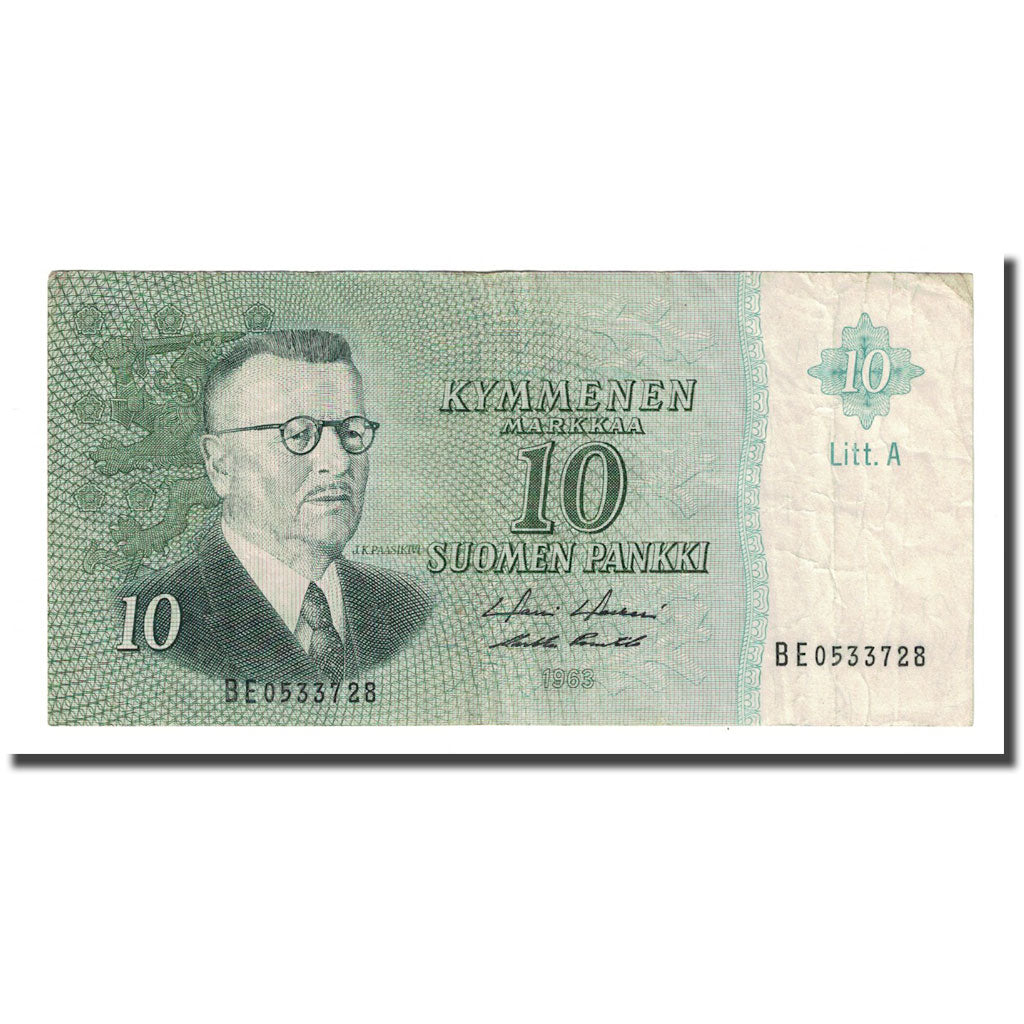 Billet, Finlande, 10 Markkaa, 1963, KM:104a, TB