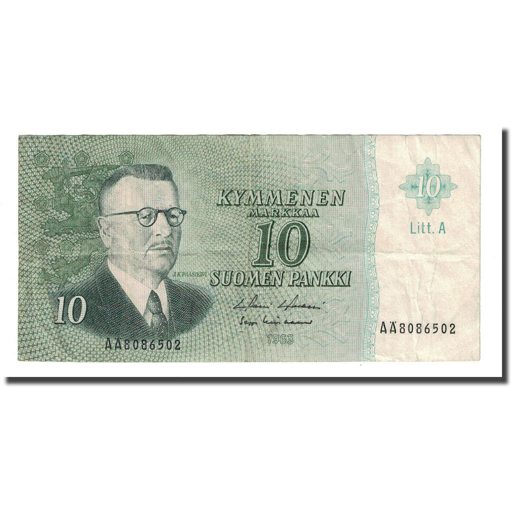 Banknote, Finland, 10 Markkaa, 1963, KM:104a, VF(20-25)