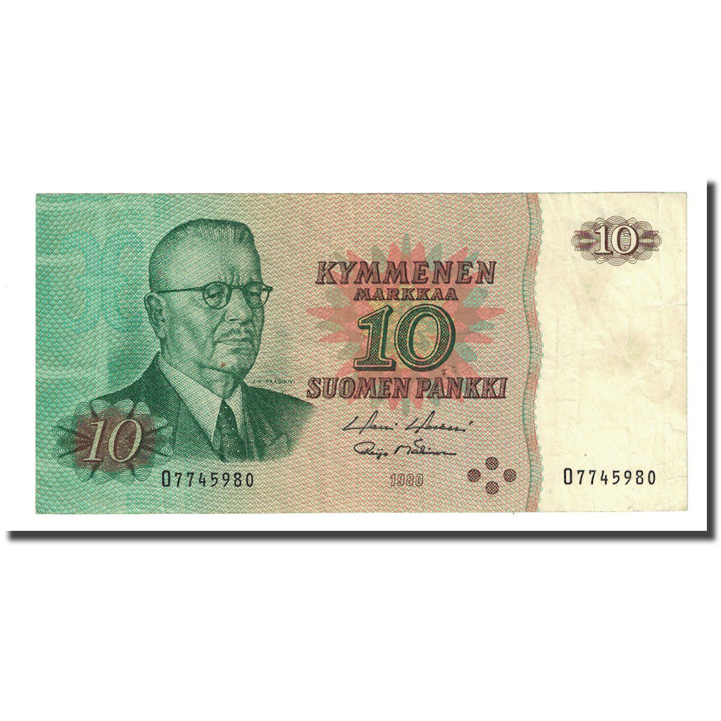 Banknote, Finland, 10 Markkaa, 1980, KM:111a, AU(55-58)