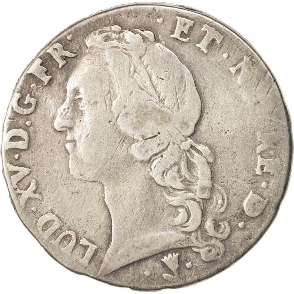 France, Louis XV, Écu de Béarn au bandeau, 1756, Pau, F(12-15), Silver,KM518
