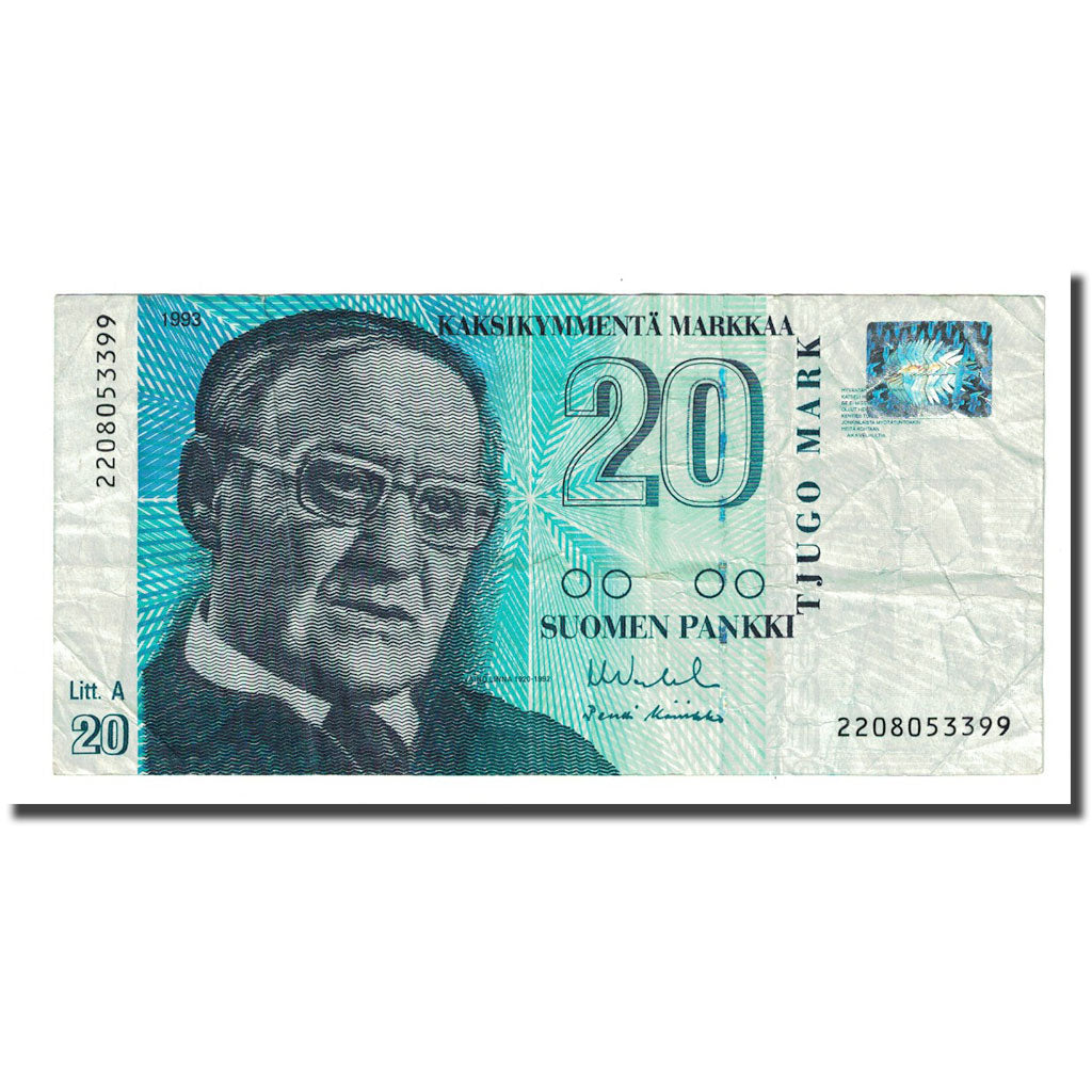 Banknote, Finland, 20 Markkaa, 1993, KM:123, VF(20-25)