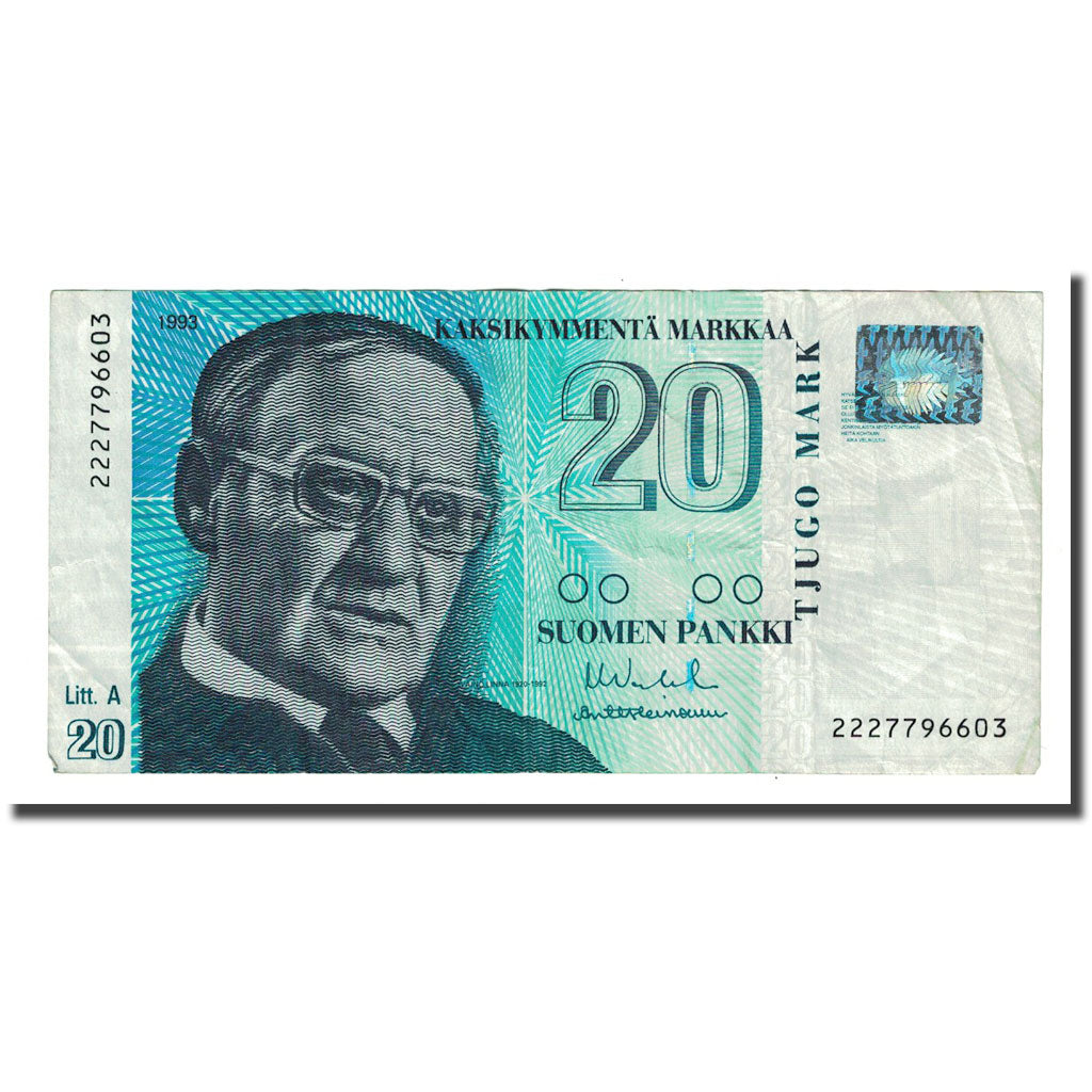 Banknote, Finland, 20 Markkaa, 1993, KM:123, EF(40-45)