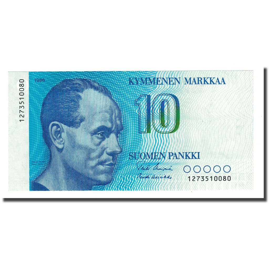Geldschein, Finnland, 10 Markkaa, 1986, KM:113a, UNZ-