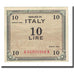 Banknote, Italy, 10 Lire, 1943, KM:M13b, EF(40-45)