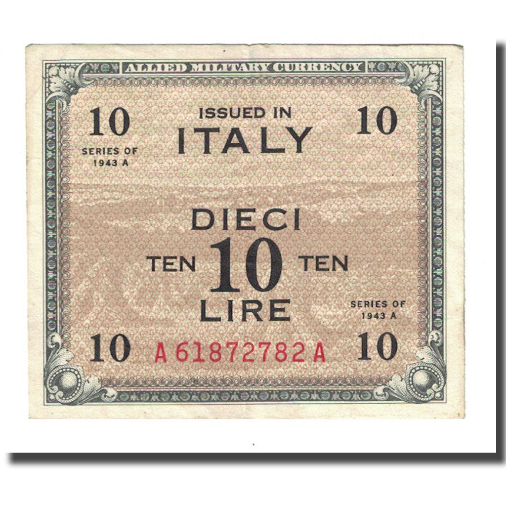 Banknote, Italy, 10 Lire, 1943A, KM:M19a, VF(20-25)