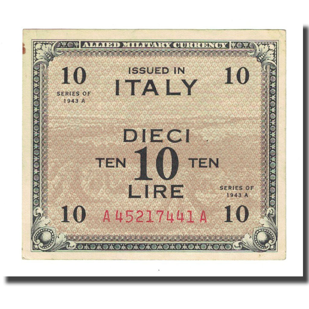 Banknote, Italy, 10 Lire, 1943A, KM:M19a, AU(55-58)