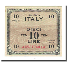Banknote, Italy, 10 Lire, 1943A, KM:M19a, AU(55-58)