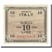 Banknote, Italy, 10 Lire, 1943A, KM:M19a, AU(55-58)