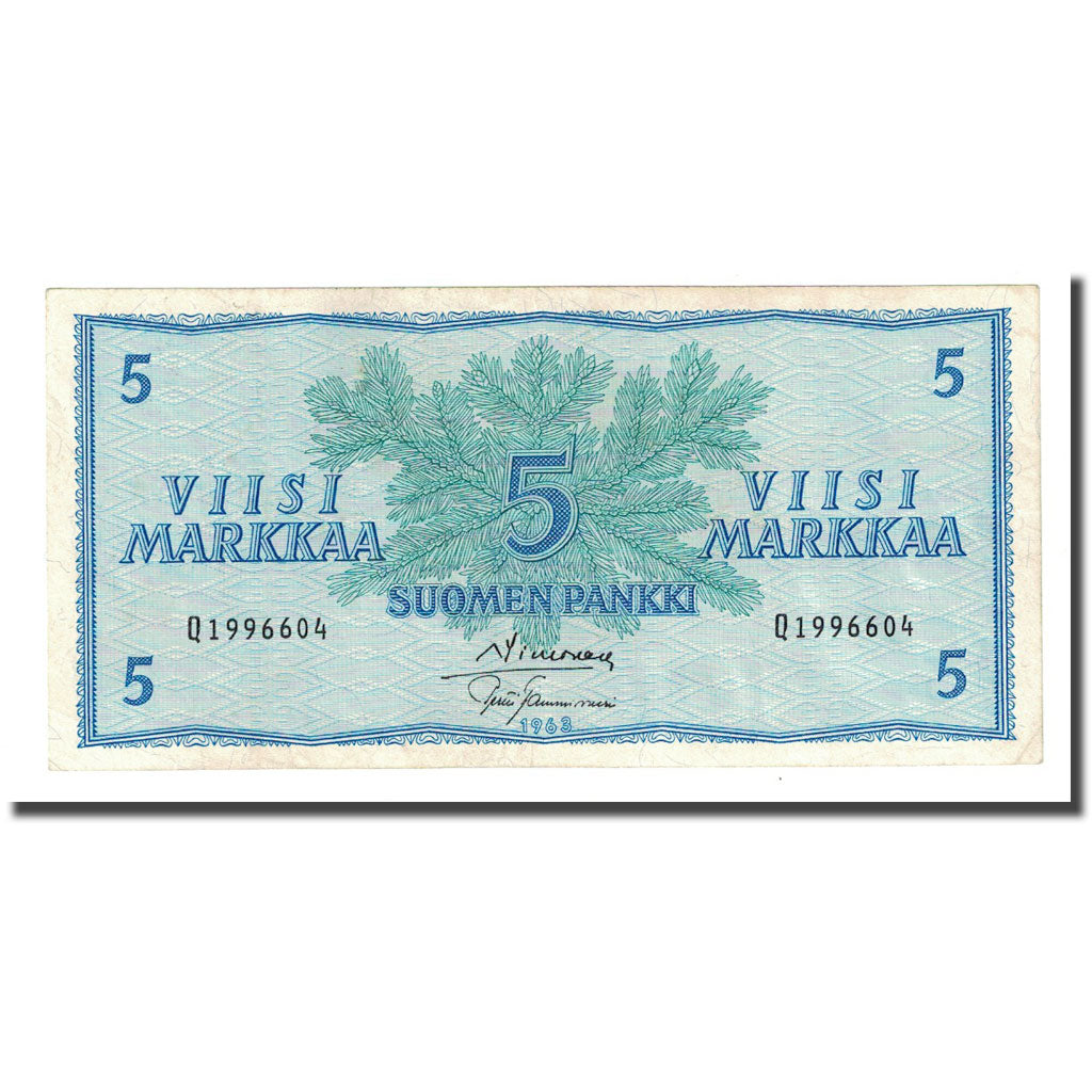 Banknot, Finlandia, 5 Markkaa, 1963, KM:99a, EF(40-45)